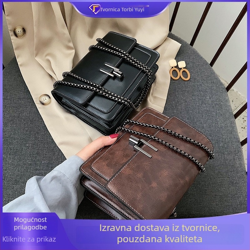 Ženska torbica s lancem preko ramena (svjež i sladak stil, PU materijal, Ferrari brend, otvaranje poklopcem, PU podstava)