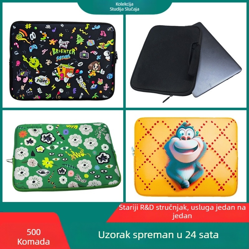Torba za prijenosno računalo s otpornošću na udarce od diving materijala, poliester podstava, gradski minimalistički stil, uzorak s figurom, kompatibilna s laptopom i tabletom