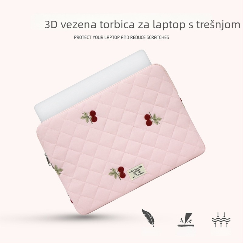 VALUEWIN torbica za tablet s vezenom trešnjom, uzorak voća, vanjska i podstava od poliestera