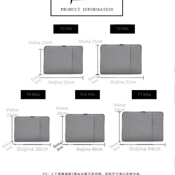 MacBook futrola za laptop sa zatvaračem, poliester materijal, unutarnja džep za računalo, otporno na habanje