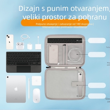 Torba za prijenosno računalo i tablet od 13 inča, vodootporna i otporna na udarce, pretinac za tipkovnicu, za Apple iPad, unisex, gradski minimalistički stil