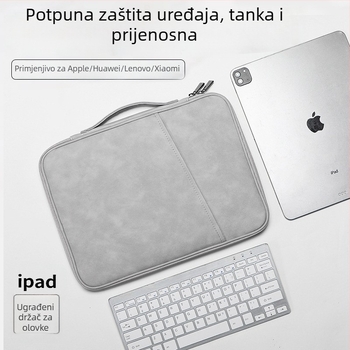 Torba za prijenosno računalo i tablet od 13 inča, vodootporna i otporna na udarce, pretinac za tipkovnicu, za Apple iPad, unisex, gradski minimalistički stil