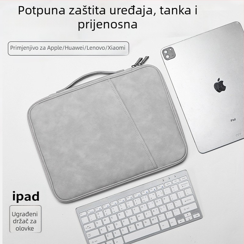 Torba za prijenosno računalo i tablet od 13 inča, vodootporna i otporna na udarce, pretinac za tipkovnicu, za Apple iPad, unisex, gradski minimalistički stil