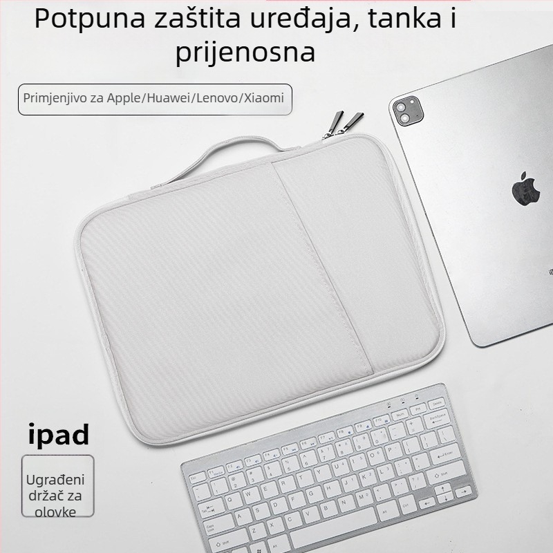 Torba za prijenosno računalo i tablet od 13 inča, vodootporna i otporna na udarce, pretinac za tipkovnicu, za Apple iPad, unisex, gradski minimalistički stil