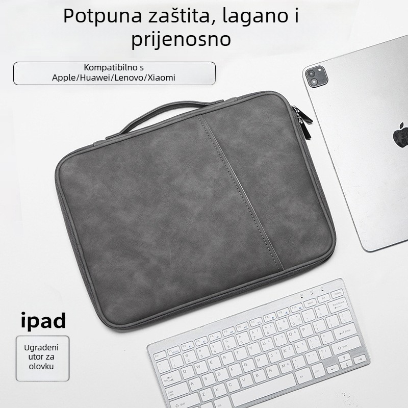 Torba za prijenosno računalo i tablet od 13 inča, vodootporna i otporna na udarce, pretinac za tipkovnicu, za Apple iPad, unisex, gradski minimalistički stil