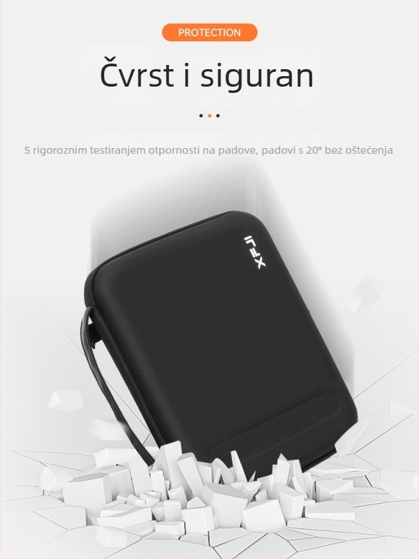 XFJI Torbica za tablet s tvrdim kućištem, Oxford tkanina, protiseizamska zaštita, proširivi kapacitet, flanelni podstava