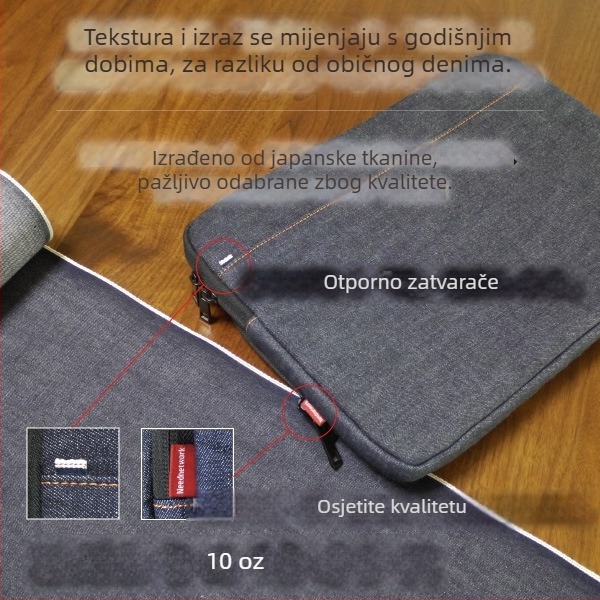 Denim torbica za tablet s velikom kapacitetom, višefunkcionalna, poliester podstava — unisex, jesen 2023