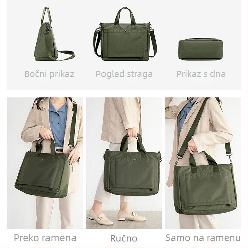 Putna torba za prijenosno računalo s mogućnošću pričvršćivanja na kolica – velika zapremina, poliester, pretinac za računalo/tablet, unutarnji džepovi, poslovna torba preko ramena
