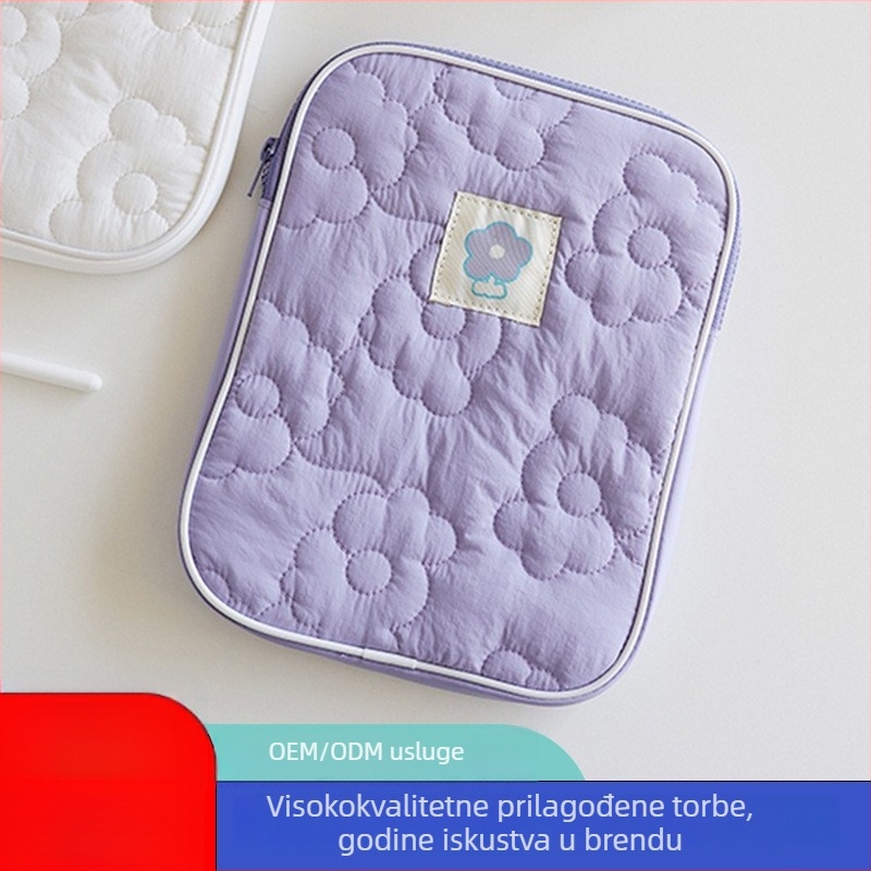 Najlon torbica za tablet, vodootporna, u stilu clutch, zatvaranje zipom, unutarnja tamna mrežasta podstava, zimsko izdanje 2023, za školu