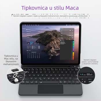 Bluetooth tipkovnica s osvjetljenjem i magnetskim suspendiranjem za iPad Air 4/5/6 – multi-dodir