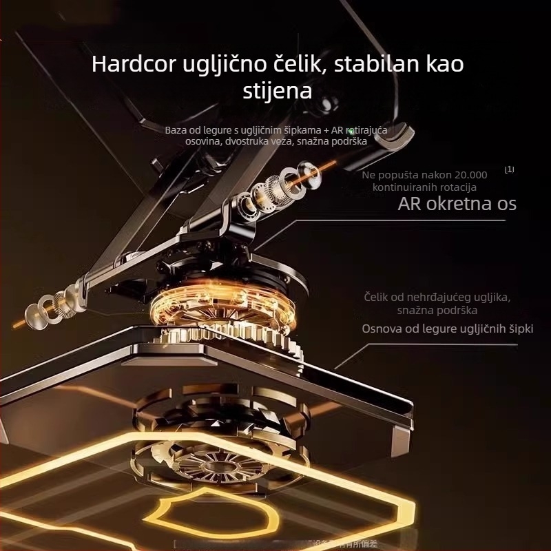 Metalni stalak za tablet s 360° rotacijom, sklopiva stolna podrška za iPhone, iPad i iPod touch