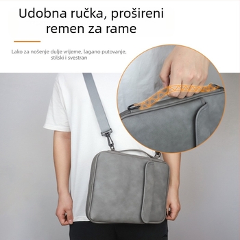 PU materijal tablet torba, velika kapaciteta, crossbody remen i ručna drška, otporna na udarce i vodootporna, prijenosna