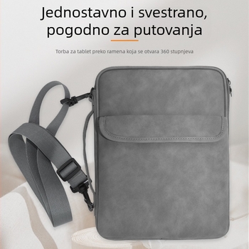 PU materijal tablet torba, velika kapaciteta, crossbody remen i ručna drška, otporna na udarce i vodootporna, prijenosna