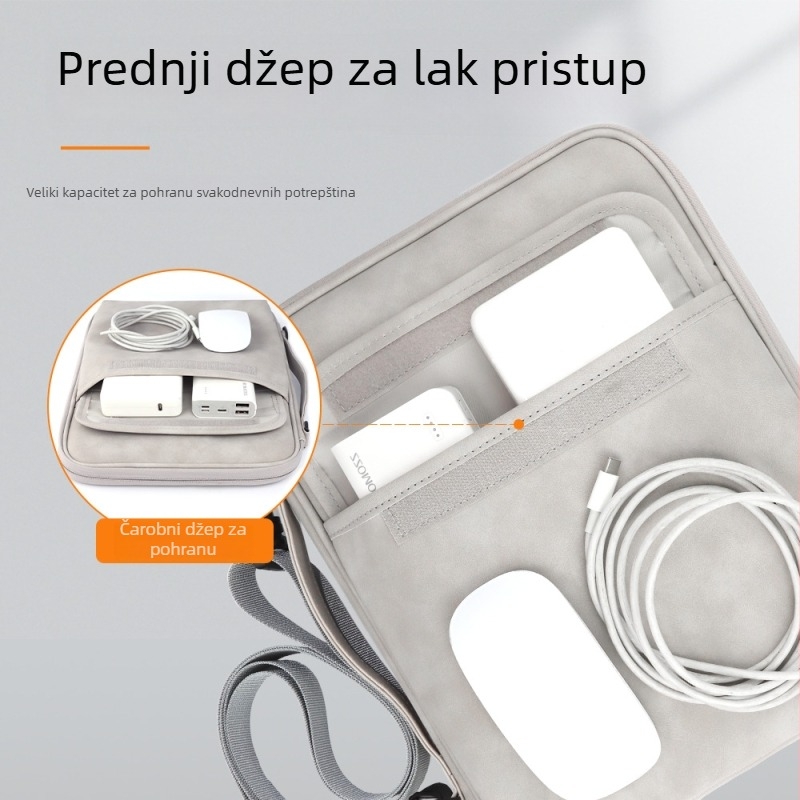 PU materijal tablet torba, velika kapaciteta, crossbody remen i ručna drška, otporna na udarce i vodootporna, prijenosna