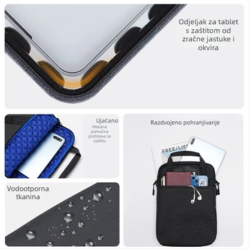 Torba za pohranu tableta — vodootporna, otporna na udarce, otporna na habanje, ultra lagana, dizajn preko ramena