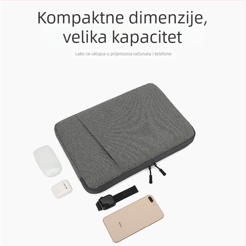 Vodootporna ultra lagana torbica za laptop s plišanim unutarnjim slojem i zaštitom od udara – poliester