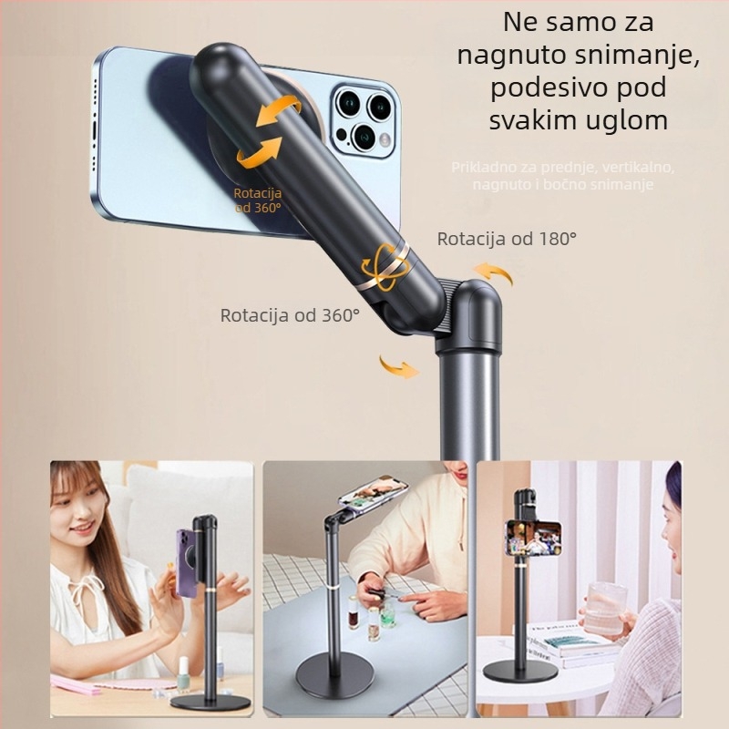 BX-RC04 sklopivi magnetski držač za stolni telefon, rotirajući, podesivo po visini, aluminijska legura
