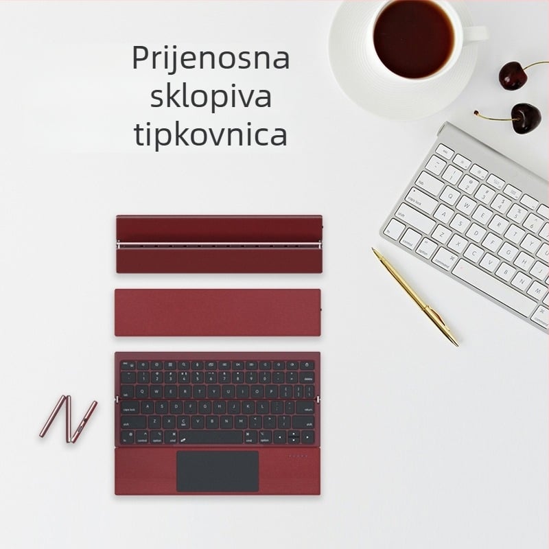 Bežična Bluetooth tipkovnica s touchpedom, sklopiva u tri položaja, model Z01, ergonomska, kompatibilna s pametnim telefonima, tabletima i prijenosnim računalima