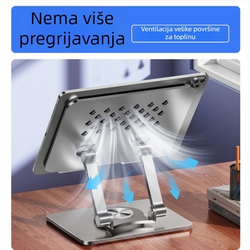 Držač za tablet J50 – metalni, 360° rotacija, prilagodljiv, kompatibilan s modelima iPad/iPhone, težina 495 g