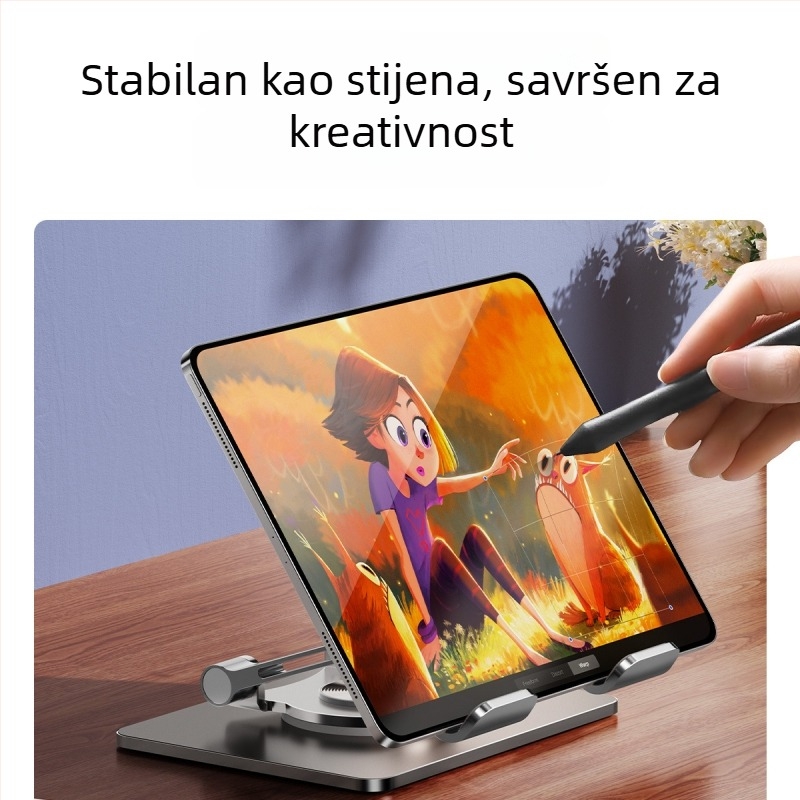 Držač za tablet J50 – metalni, 360° rotacija, prilagodljiv, kompatibilan s modelima iPad/iPhone, težina 495 g