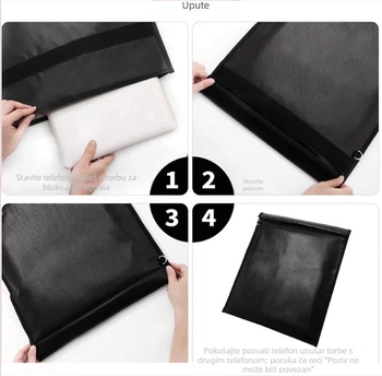 Dokument torba od fiberglass, otporna na vatru, vodootporna i EMI zaštita, stil clutch, s lancanom ručkom, Velcro zatvaranje