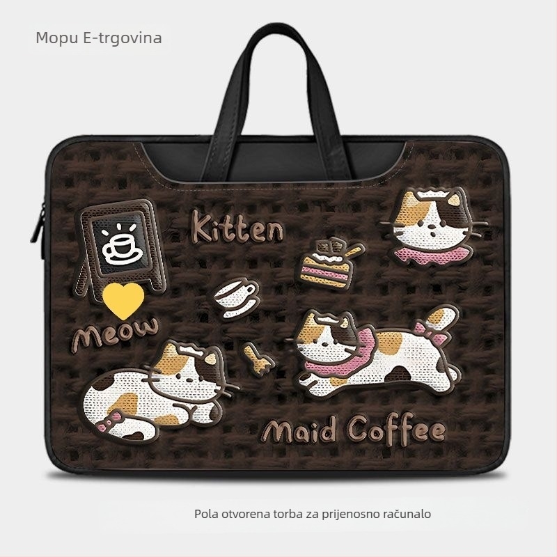 Slatka karikatura torba za laptop, PU koža, 16-inčni, zaštita od pada