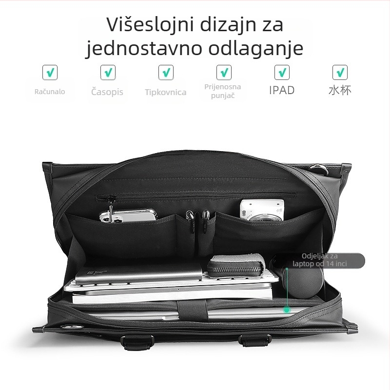 MARK RYDEN poslovna torba za laptop, Oxford platno, jednobojni uzorak, podstava od poliestera