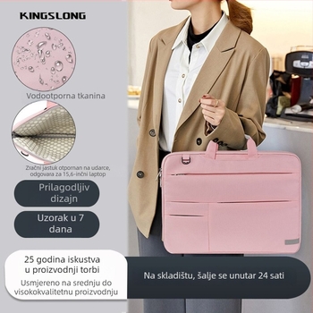 Kingslong torba za prijenosno računalo s vodootpornim Oxford platnom, unutarnja zaštita od udara, gradski crossbody dizajn