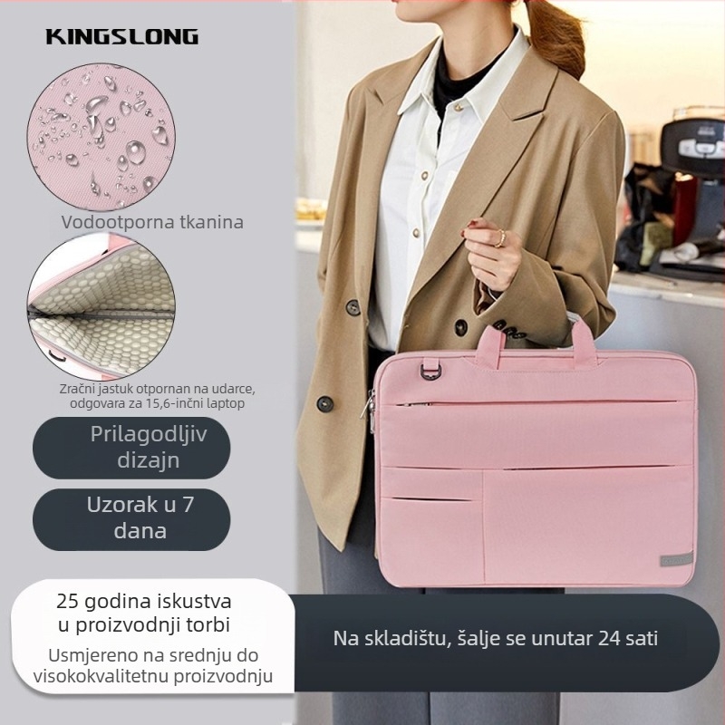 Kingslong torba za prijenosno računalo s vodootpornim Oxford platnom, unutarnja zaštita od udara, gradski crossbody dizajn