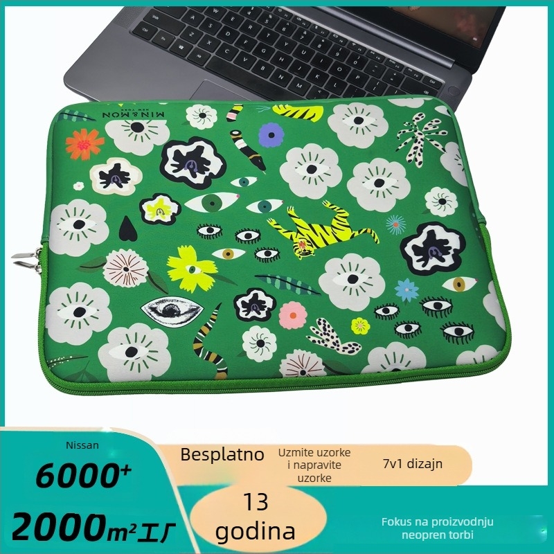 Minghai torbica za laptop od diving tkanine – vodootporna, protuprovalna, otporna na udarce, prozračna, podstava od poliestera, urban stil