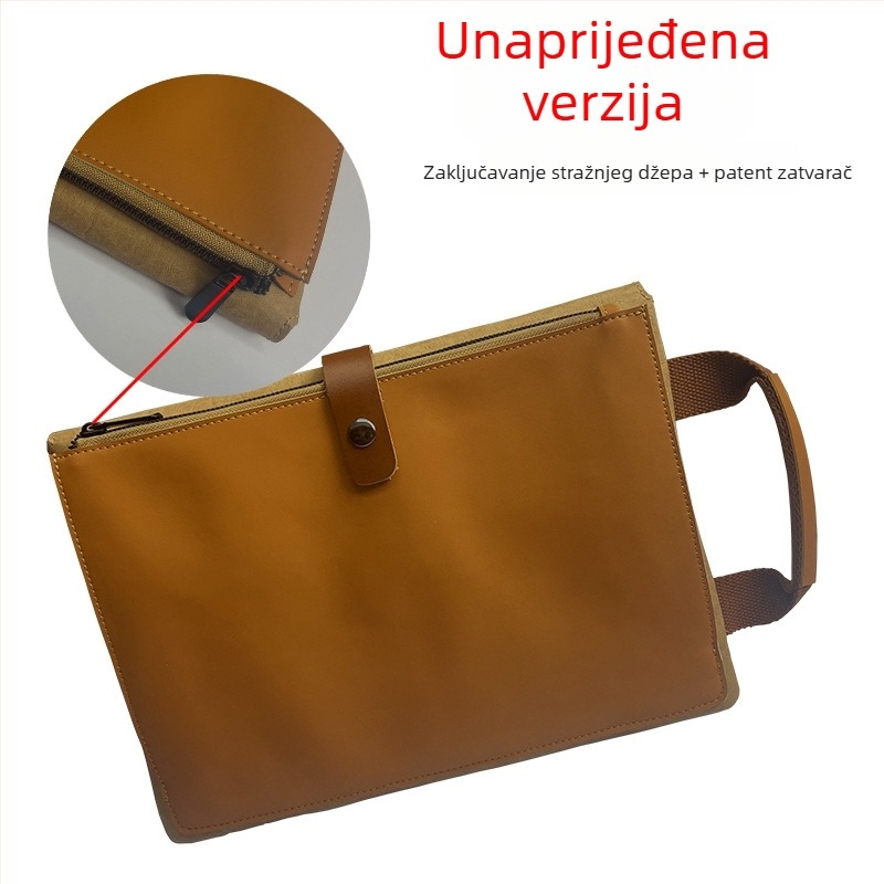 Unutarnja torbica za laptop s kraft papirom i mikrovlaknom; ultra lagana, otporna na habanje i udarce; jednobojni uzorak, filc podstava