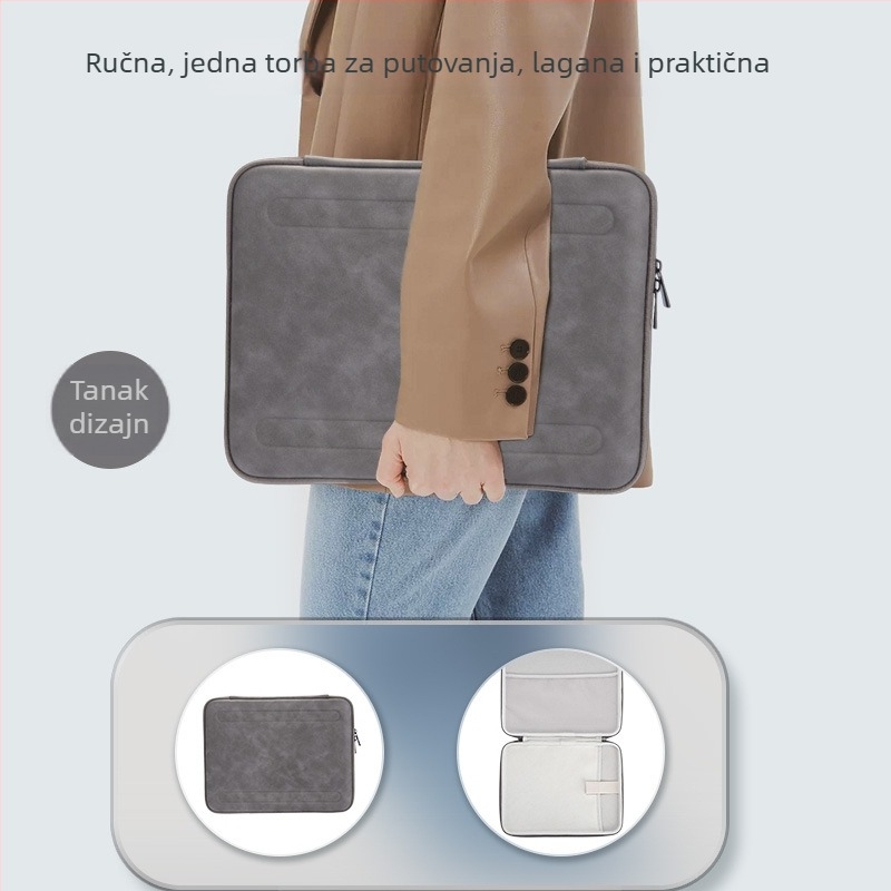 PU koža s teksturom ovčje kože i EVA tvrdi kućište, višenamjenska torba za prijenosno računalo 14–16 inča, otporna na padove i prskanje vode, unutarnja navlaka za laptop