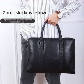 Kožna torba za laptop Cafen kelvri — koža gornjeg sloja, vodootporna, ultralaka, otporna na habanje, proširiva