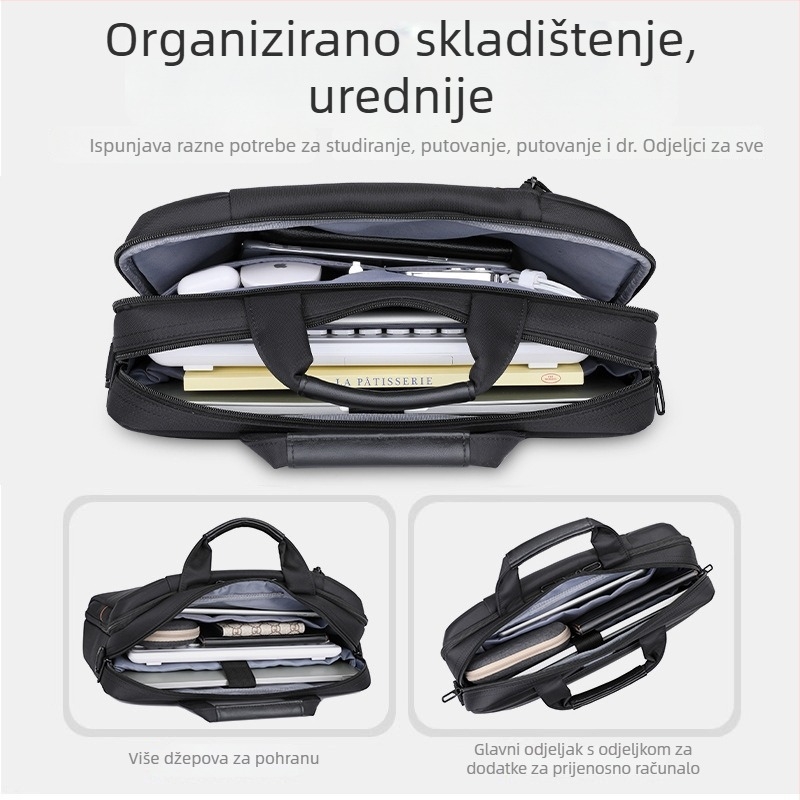 Brinch Torba za laptop, Oxford tkanina, proširiva, gradski stil, podstava od poliestera, unisex