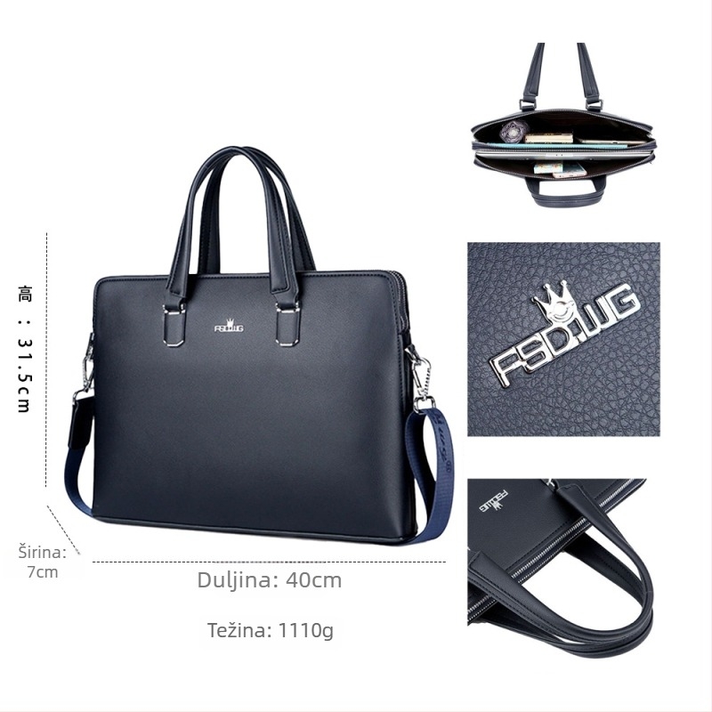 Poslovna torba za laptop, gradski stil, PU koža (Brand: The Finsalton Crown; Model: 8979-3; Podstava: poliester-pamuk)