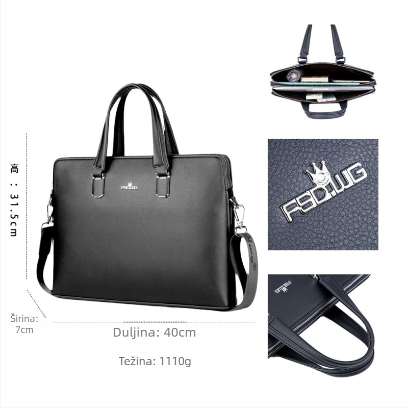Poslovna torba za laptop, gradski stil, PU koža (Brand: The Finsalton Crown; Model: 8979-3; Podstava: poliester-pamuk)