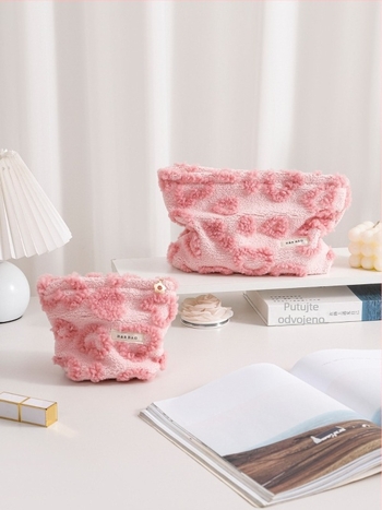 Kozmetička torbica, platnena, cvjetni uzorak, ručno nošenje, pohrana ruževa, unutarnja torba