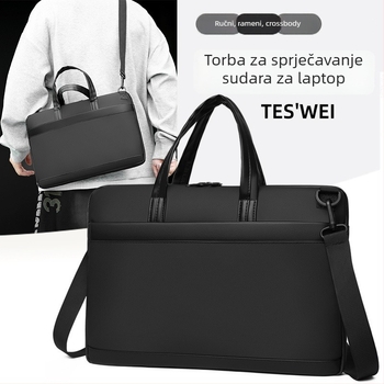 Anti-udarna torba za laptop, poslovni elit stil, Oxford platno, poliester podstava, jednobojna, velika kapaciteta, prozračna