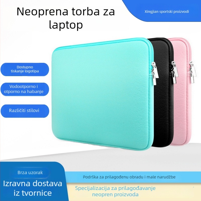 Zaštitna torbica za prijenosno računalo i tablet sa zatvaračem, diving tkanina, vodootporna, otporna na habanje, otporna na rez, geometrijski uzorak