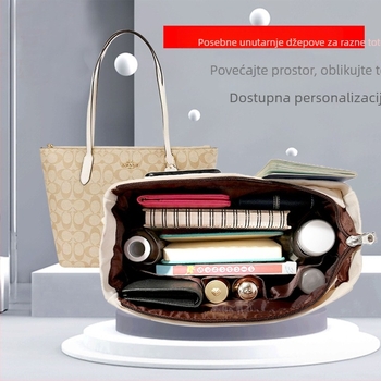 Platnena tote torba sa zatvaračem i unutarnjim džepom na zip, donjom podlogom, unutarnjim pretincima, mekanom ručkom i poliester podstavom.