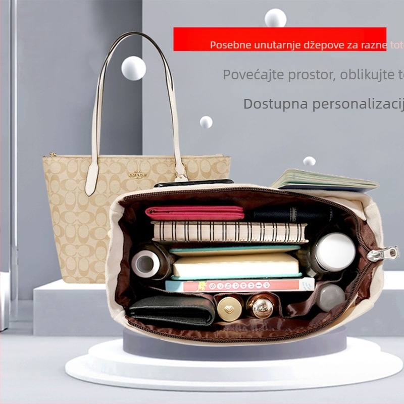 Platnena tote torba sa zatvaračem i unutarnjim džepom na zip, donjom podlogom, unutarnjim pretincima, mekanom ručkom i poliester podstavom.