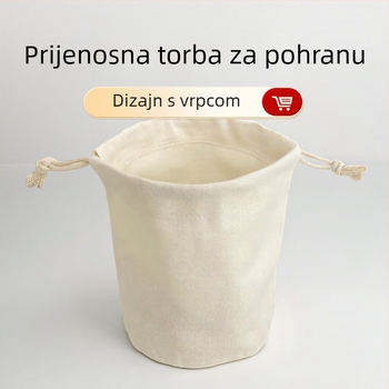 Kanvas cilindrična unutarnja torbica s vezicom za pohranu — Model Kbx-004, prenosni organizator za putovanja i kozmetiku
