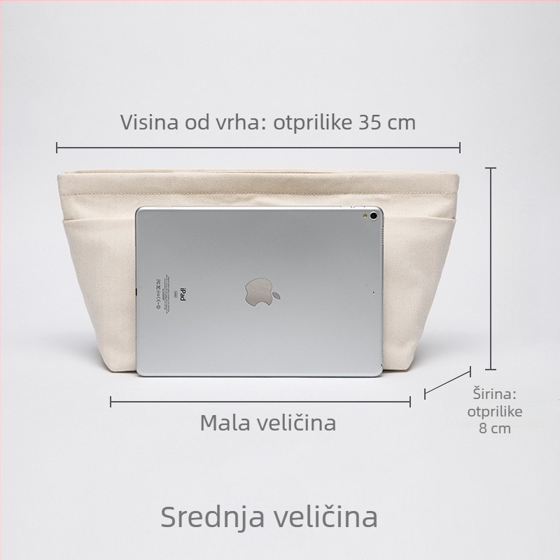 Kozmetička torbica od platna sa zatvaračem, unutarnji organizator, krilni oblik, podstava od platna
