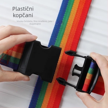 Platneni remen za prtljagu s vanjskim kukom — dodaci za putovanje (Materijal: platno; Stil: Svježe i slatko; Sezona: proljeće 2025)