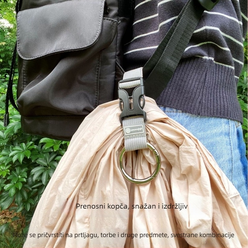 Vanjski kaiš za prtljagu s metalnim karabinom – WL, materijal: plastika + PP webbing, stil: gradski outdoor, jednofarbni uzorak, proljeće 2024 izlazi