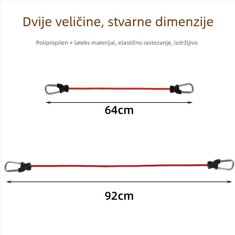 Elastično užad za putnu prtljagu s kukom, latexno jezgro, PP tkanina, višenamjensko elastično pleteno uže, GIHAND