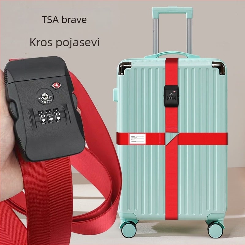 Remen za prtljagu s križnim dizajnom, najlon, podesiv, protiv krađe