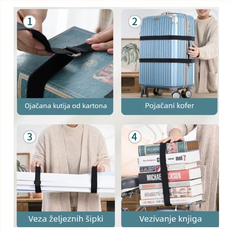 Neelastična Velcro traka - samoljepljiva traka za baterije i prostirke za jogu (najlon/poliester 50/50)