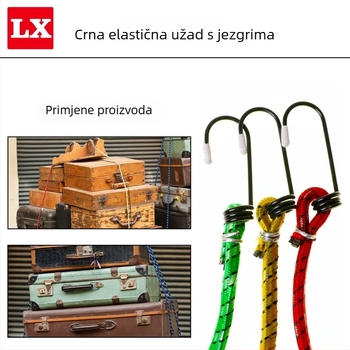 Elastični kaiševi za pričvršćivanje tereta | Debeli gumeni kabel | Nosivost 10 kg | Za opremu za bicikl i prtljažnik električnog vozila
