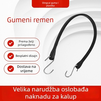 EPDM gumeni remen za vezivanje za bicikle s dvostrukim kukama – elastični napinjajući remen